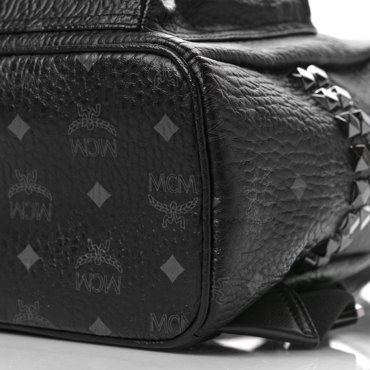 MCM Visetos Small Side Stud Stark Backpack Black 8 of 8