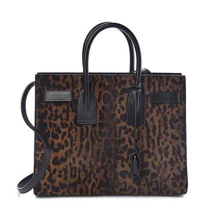 Saint Laurent Calf Hair Leopard Print Small Sac De Jour Black 1 of 11