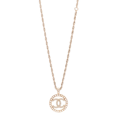 Chanel Pearl CC Round Pendant Necklace Gold 1 of 6