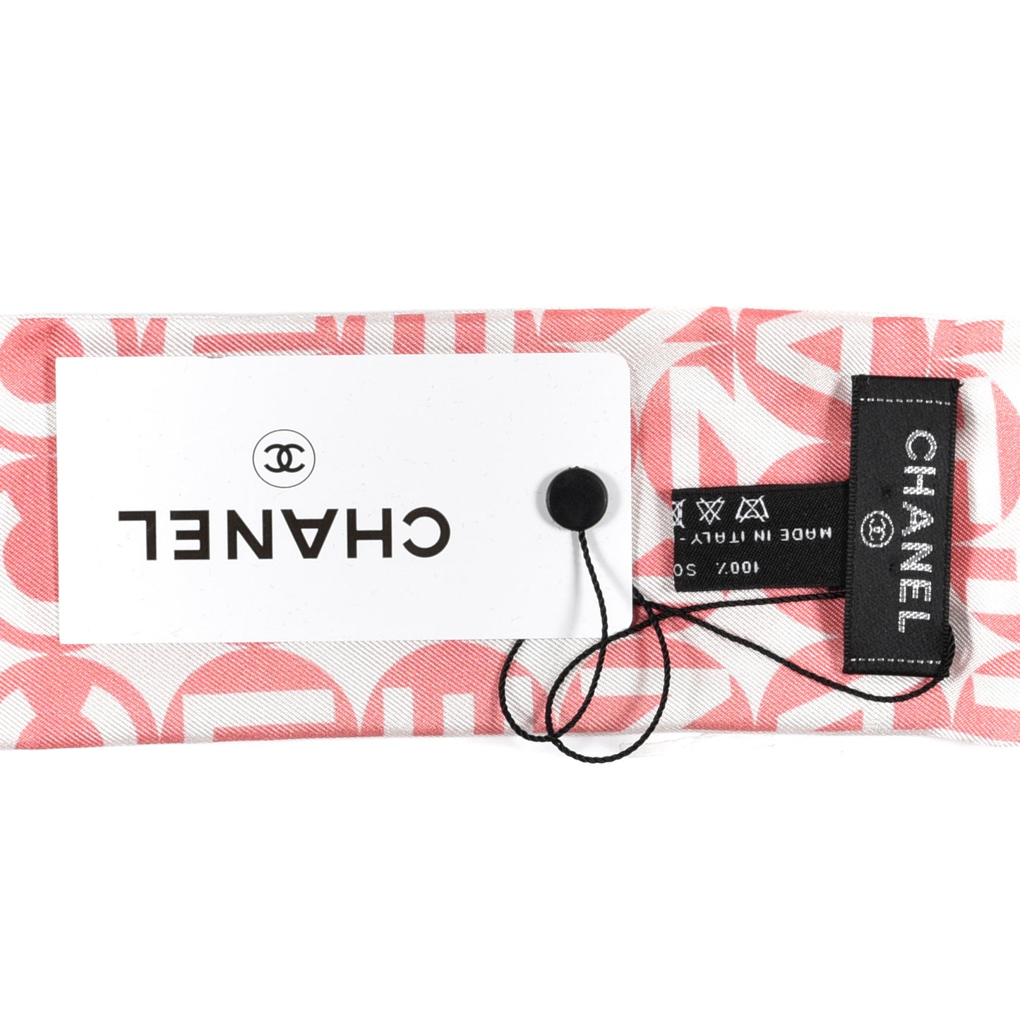 Silk CC Slim Bandeau Scarf Pink Grey