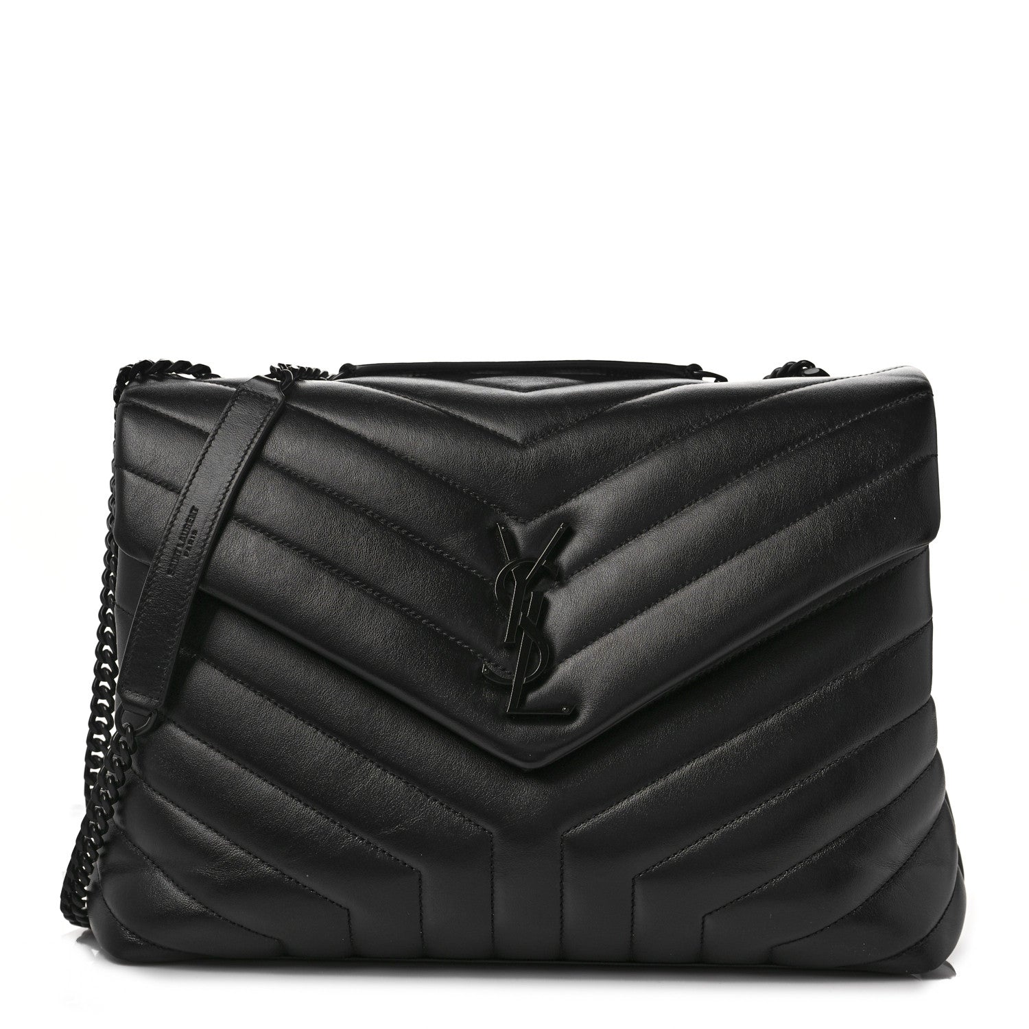 Saint Laurent Calfskin Y Quilted Monogram Medium Loulou Chain Satchel Black 1 of 8