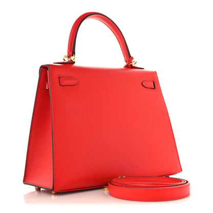 Hermes Epsom Kelly Sellier 25 Rouge De Coeur 3 of 10