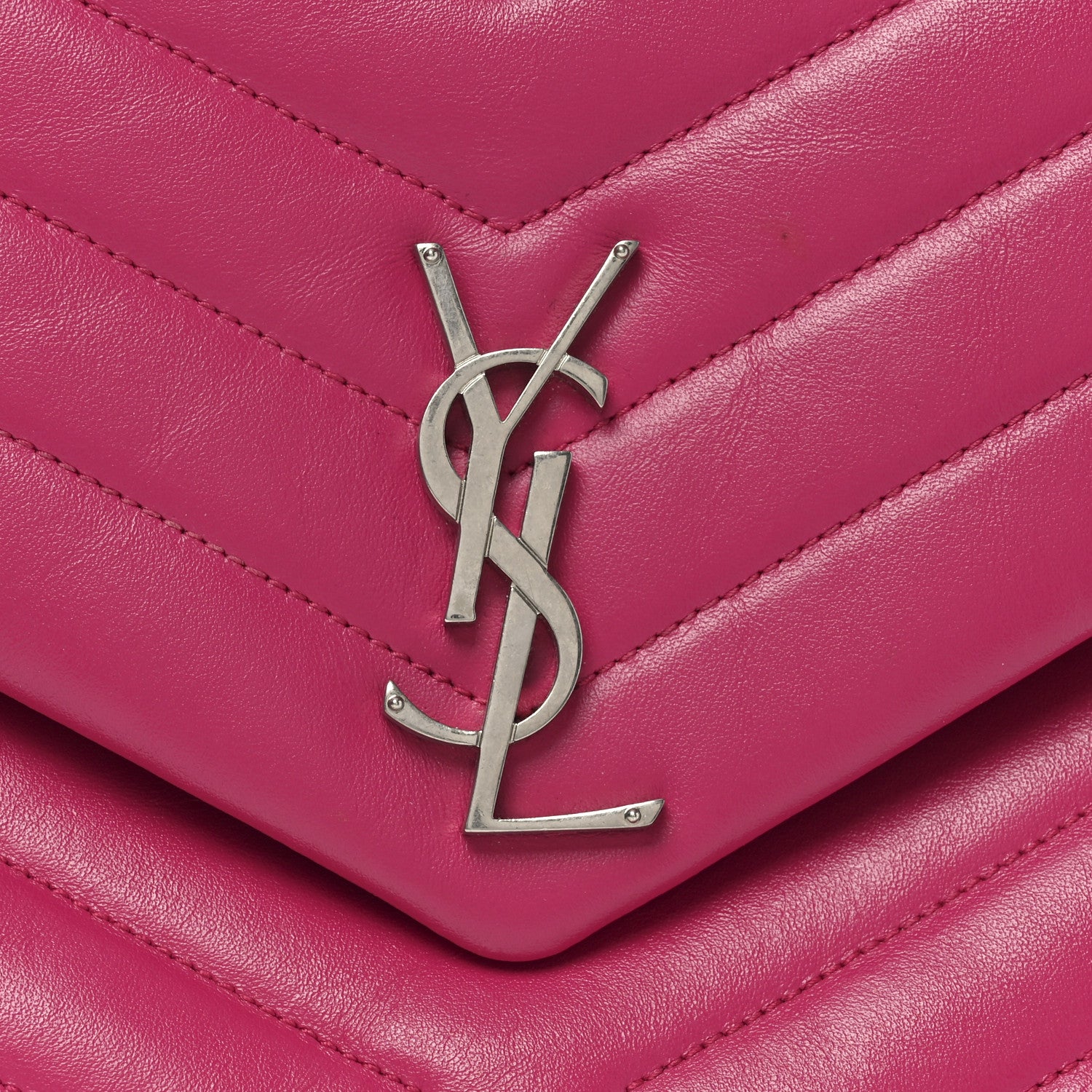 Saint Laurent Calfskin Y Quilted Monogram Medium Loulou Chain Satchel Freesia 8 of 11