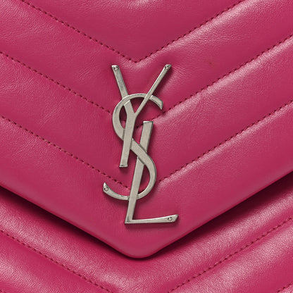 Saint Laurent Calfskin Y Quilted Monogram Medium Loulou Chain Satchel Freesia 8 of 11