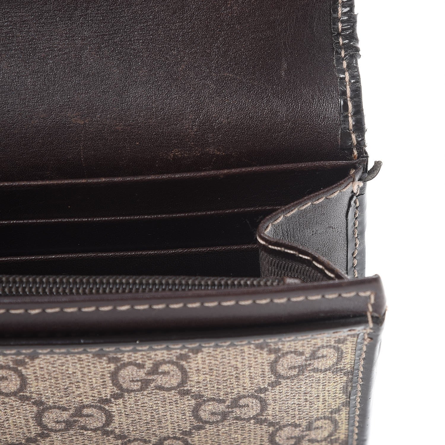 Gucci GG Supreme Monogram Tattoo Heart Continental Wallet Brown 9 of 13