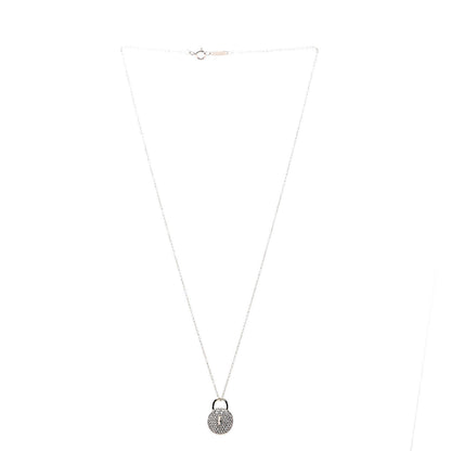 Tiffany 18K Rose Gold Diamond Lock Pendant Necklace 3 of 6