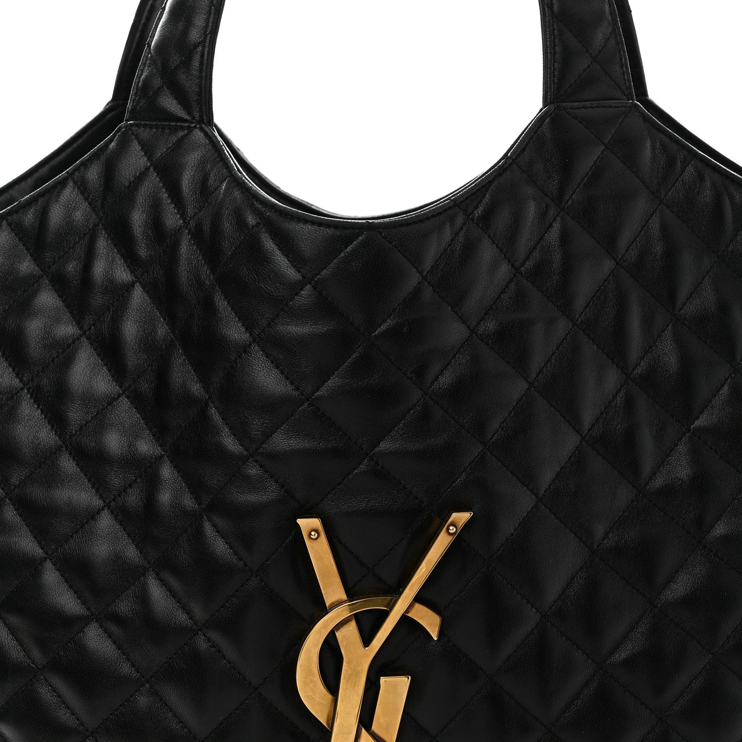 Saint Laurent Lambskin Quilted Maxi Icare Shopping Tote Black 8 of 10