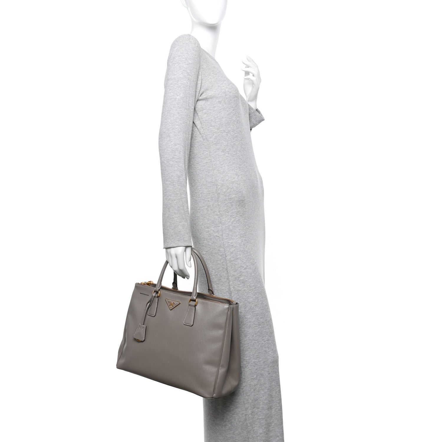 Prada Saffiano Lux Large Galleria Double Zip Tote Argilla 2 of 18