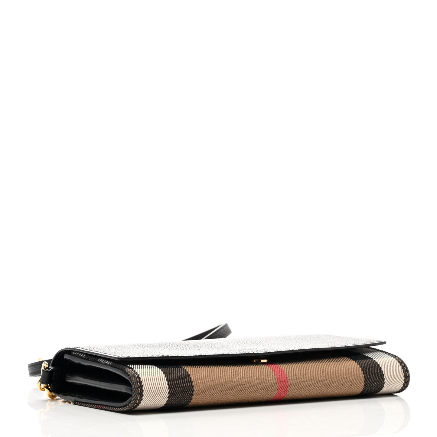 Grainy Calfskin House Check Henley Wallet On Chain Black