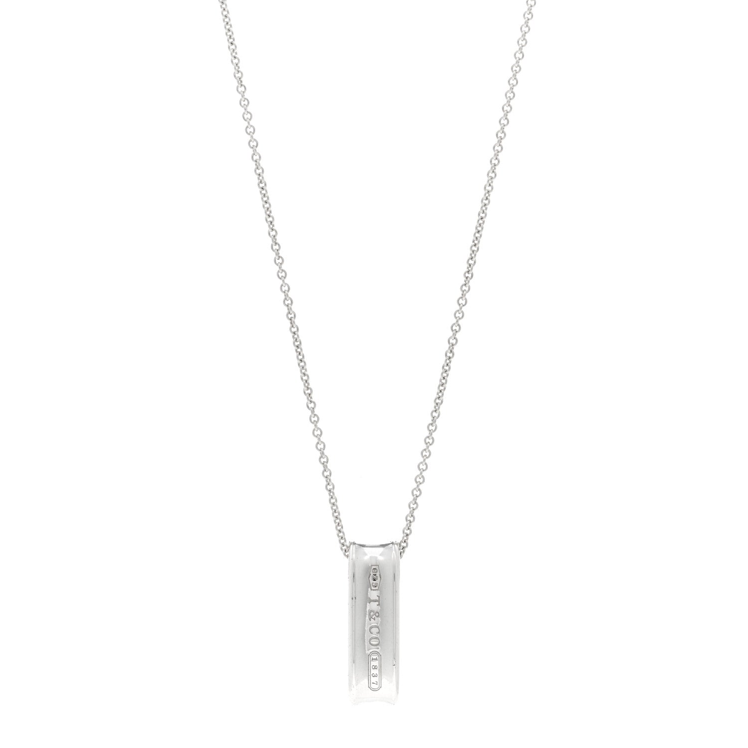 Tiffany Sterling Silver 1837 Oval Loop Pendant Necklace 1 of 4