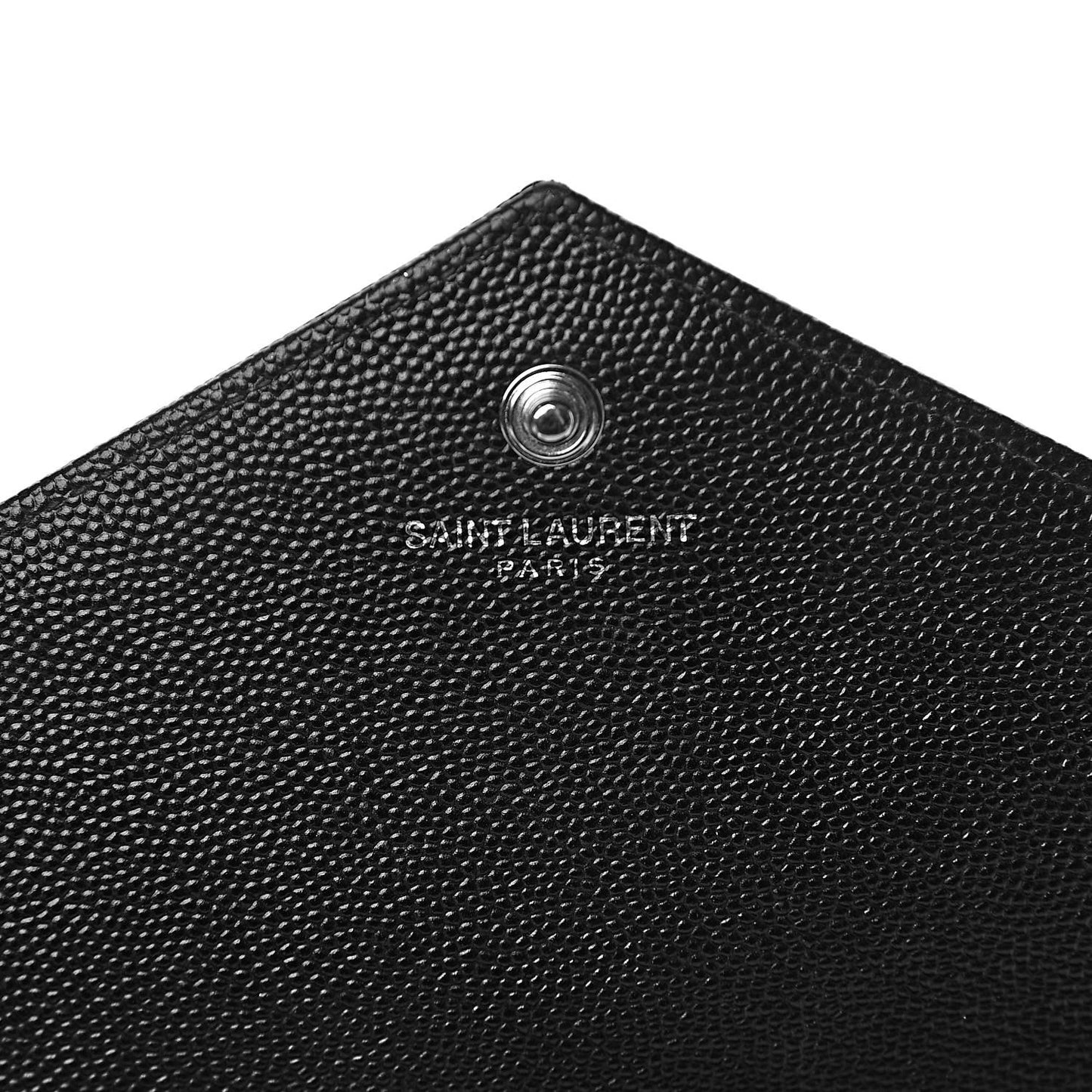 Grain De Poudre Matelasse Chevron Monogram Chain Wallet Black