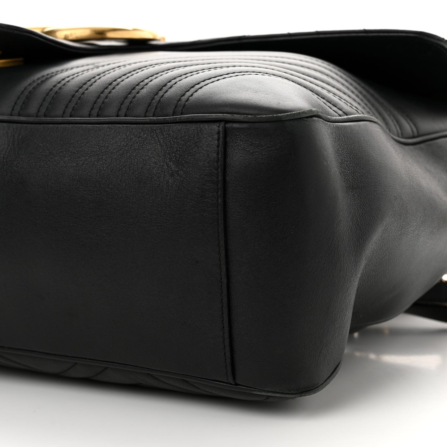 Calfskin Matelasse Maxi GG Marmont Top Handle Shoulder Bag Black Black
