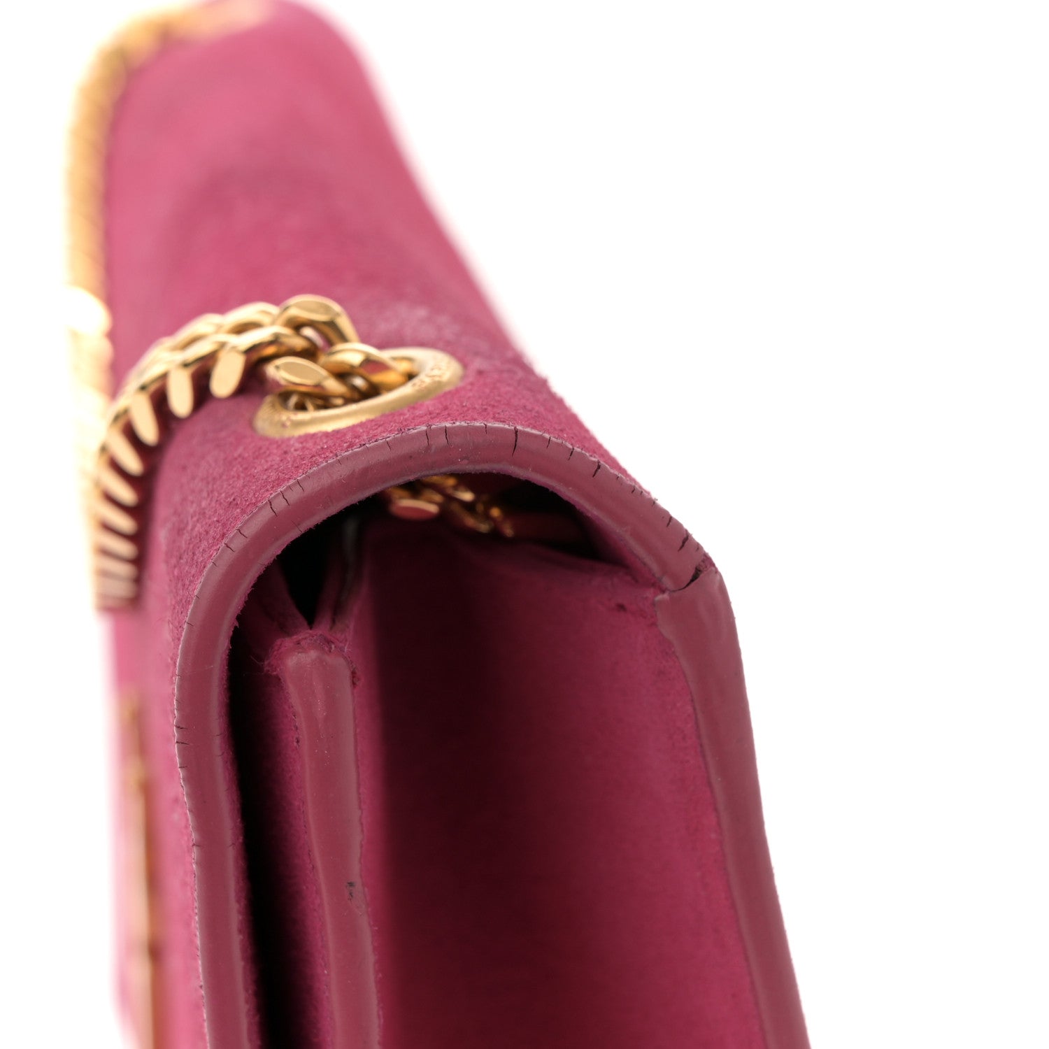 Saint Laurent Suede Medium Monogram Kate Tassel Shoulder Bag Lipstick Fuchsia 12 of 13