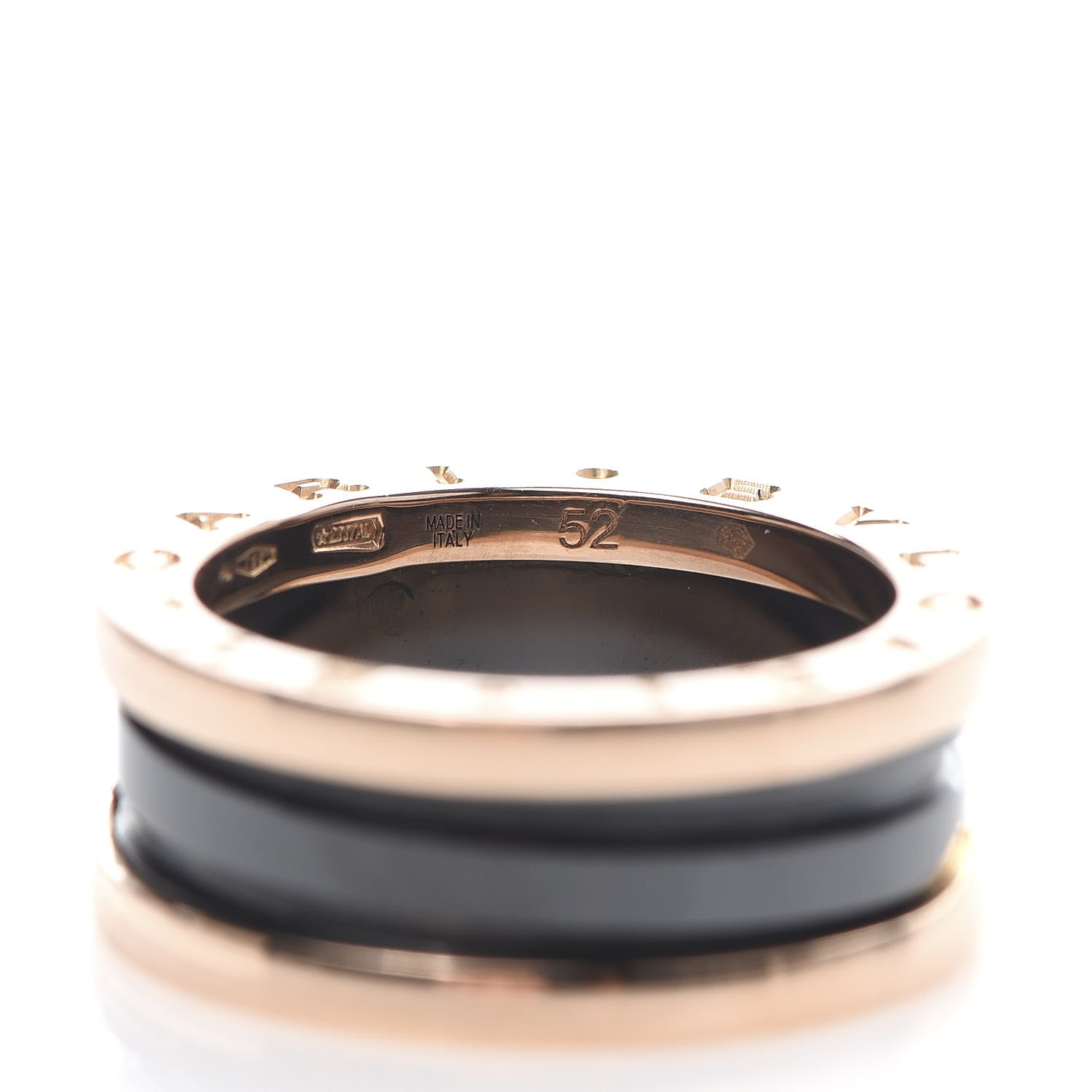 Bulgari 18K Rose Gold Black Ceramic B.Zero1 Two-Band Ring 52 6 6 of 7