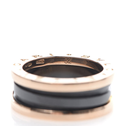 Bulgari 18K Rose Gold Black Ceramic B.Zero1 Two-Band Ring 52 6 6 of 7