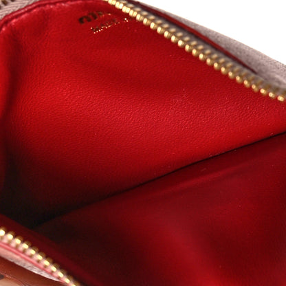 Miu Miu Goatskin Madras Love Zip Card Holder Orchidea 5 of 7