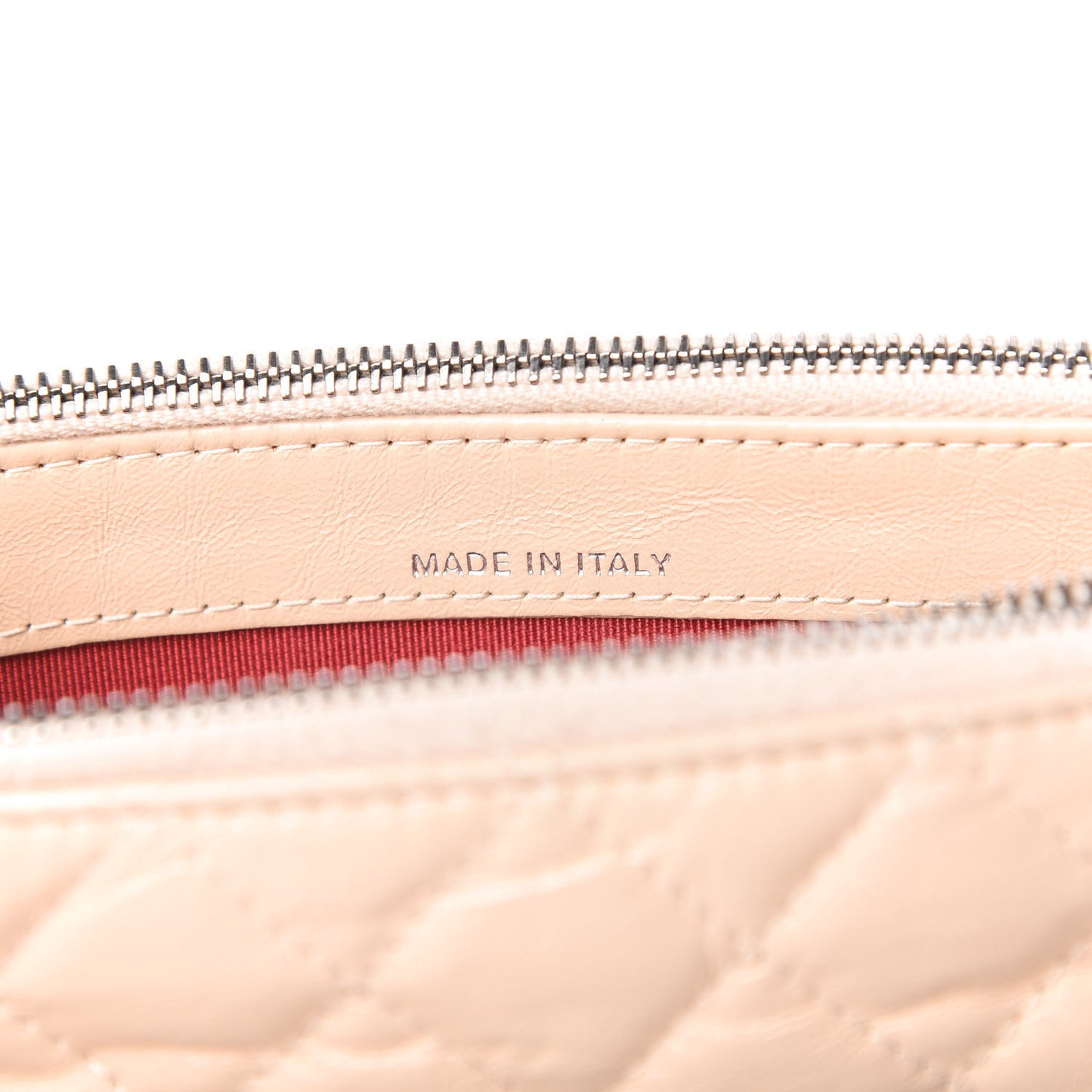 Aged Calfskin Quilted Small Gabrielle Clutch With Chain Beige Black