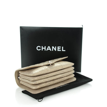Chanel Iridescent Python Quilted Medium Clam Pocket Flap Gold 4 of 7