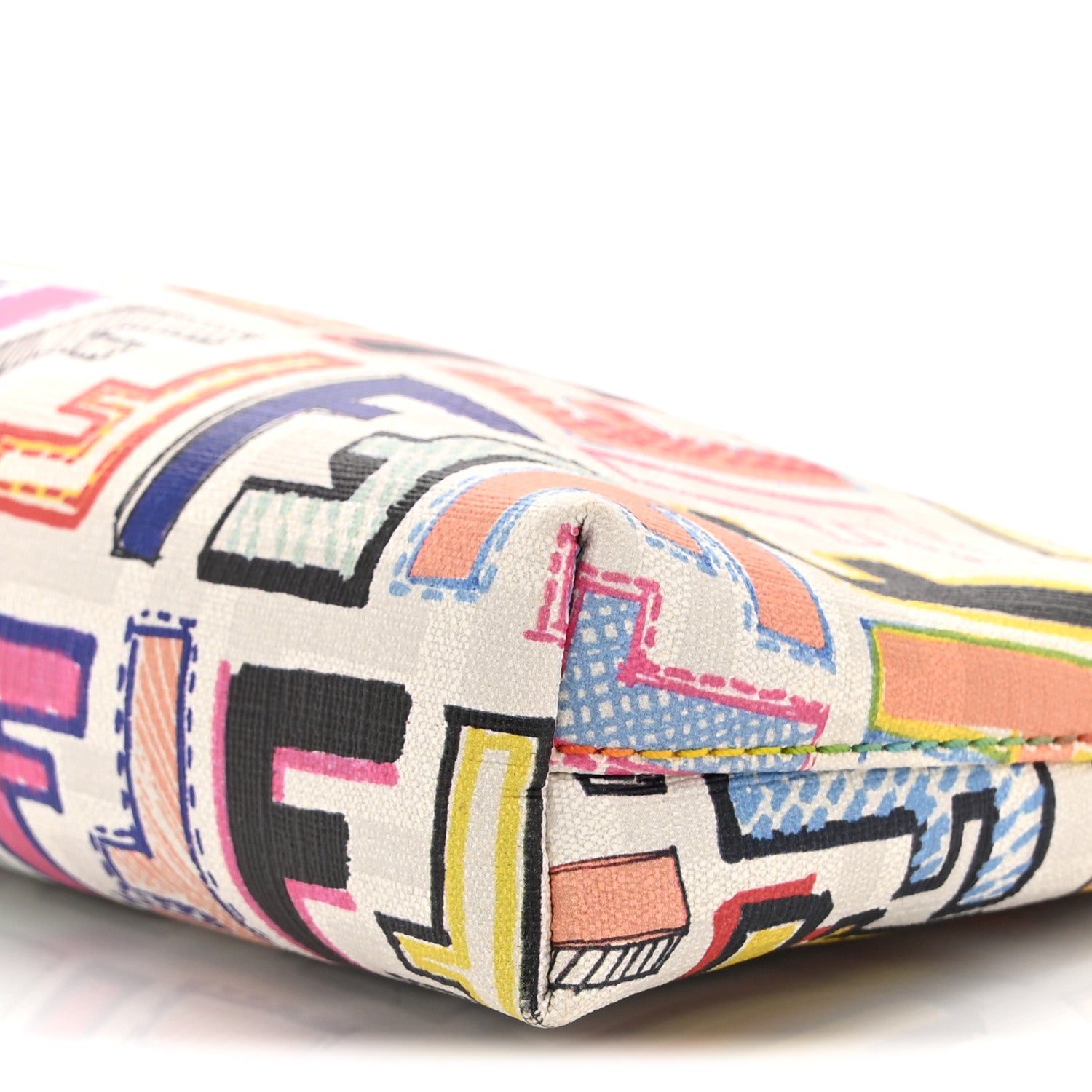 Fendi Zucca Spalmati FF Multicolor Pochette White 1841363