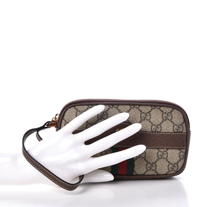 Gucci GG Supreme Monogram Ophidia Phone Case Wristlet Brown 2 of 8