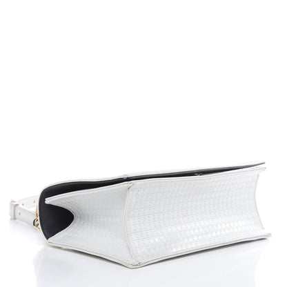 Christian Dior Patent Micro-Cannage Medium Diorama Flap Bag White 4 of 14
