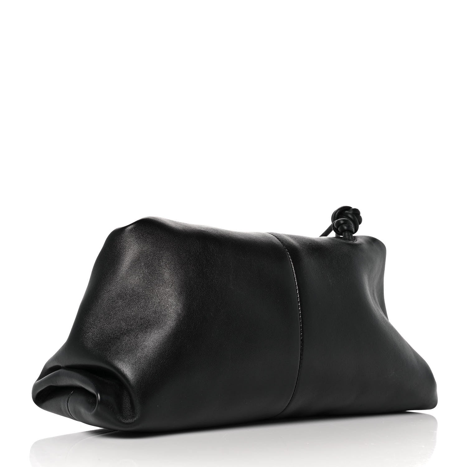 Bottega Veneta Lambskin BV Trine Clutch Black 3 of 10