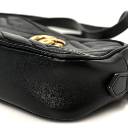 Gucci Calfskin Matelasse Mini GG Marmont Chain Shoulder Bag Black 10 of 10