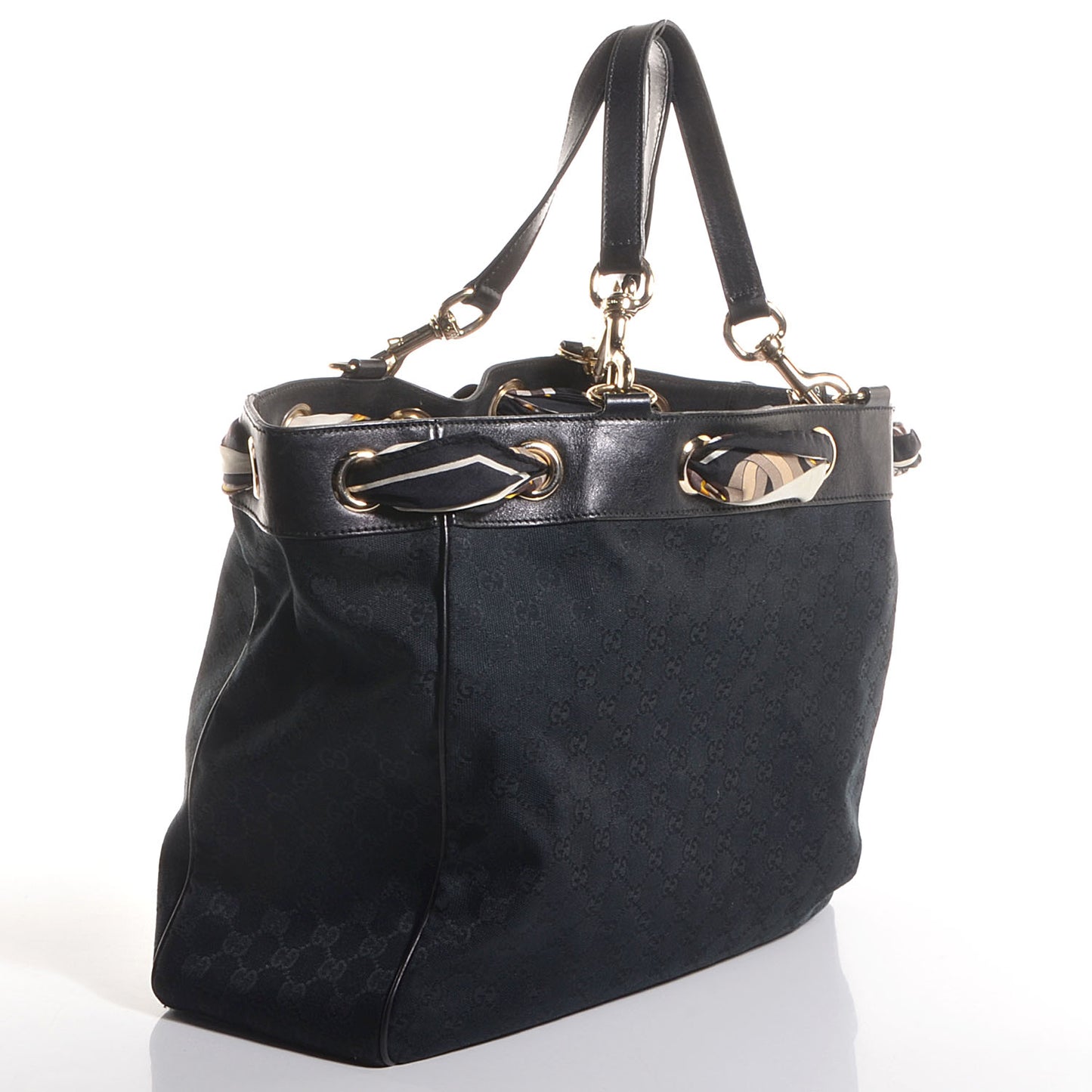 Monogram Large Positano Tote Black