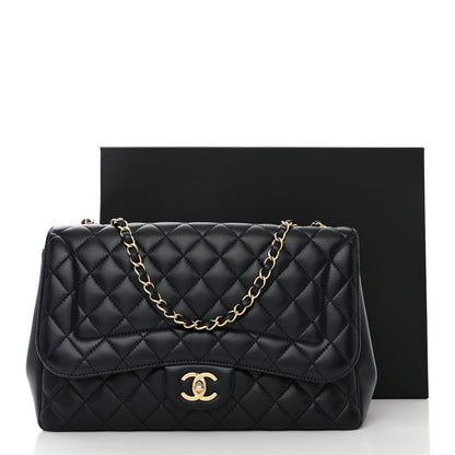 Chanel Lambskin Quilted Jumbo Single Flap Navy 12 of 12