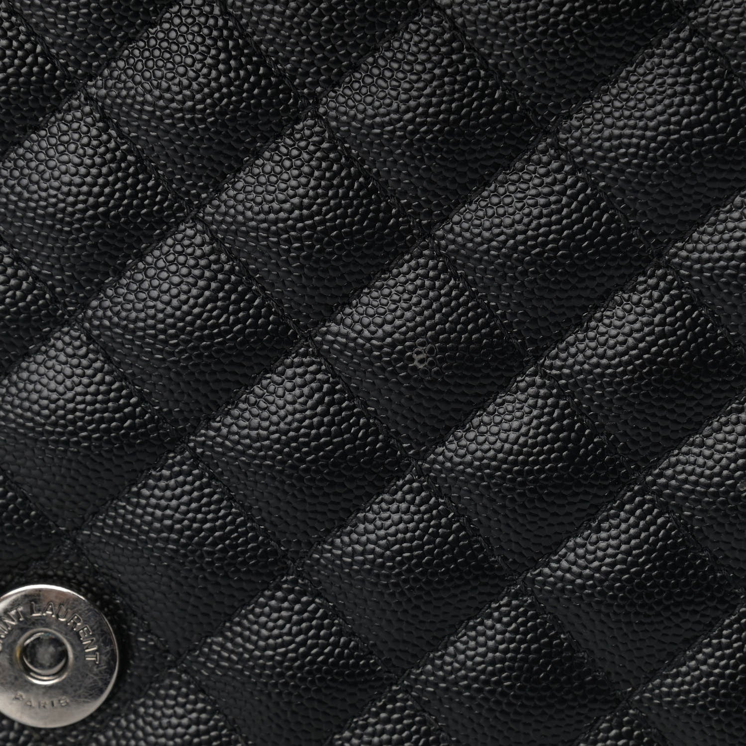 Saint Laurent Grain De Poudre Textured Mixed Matelasse Large Triquilt Monogram Monochrome Satchel Black 14 of 15