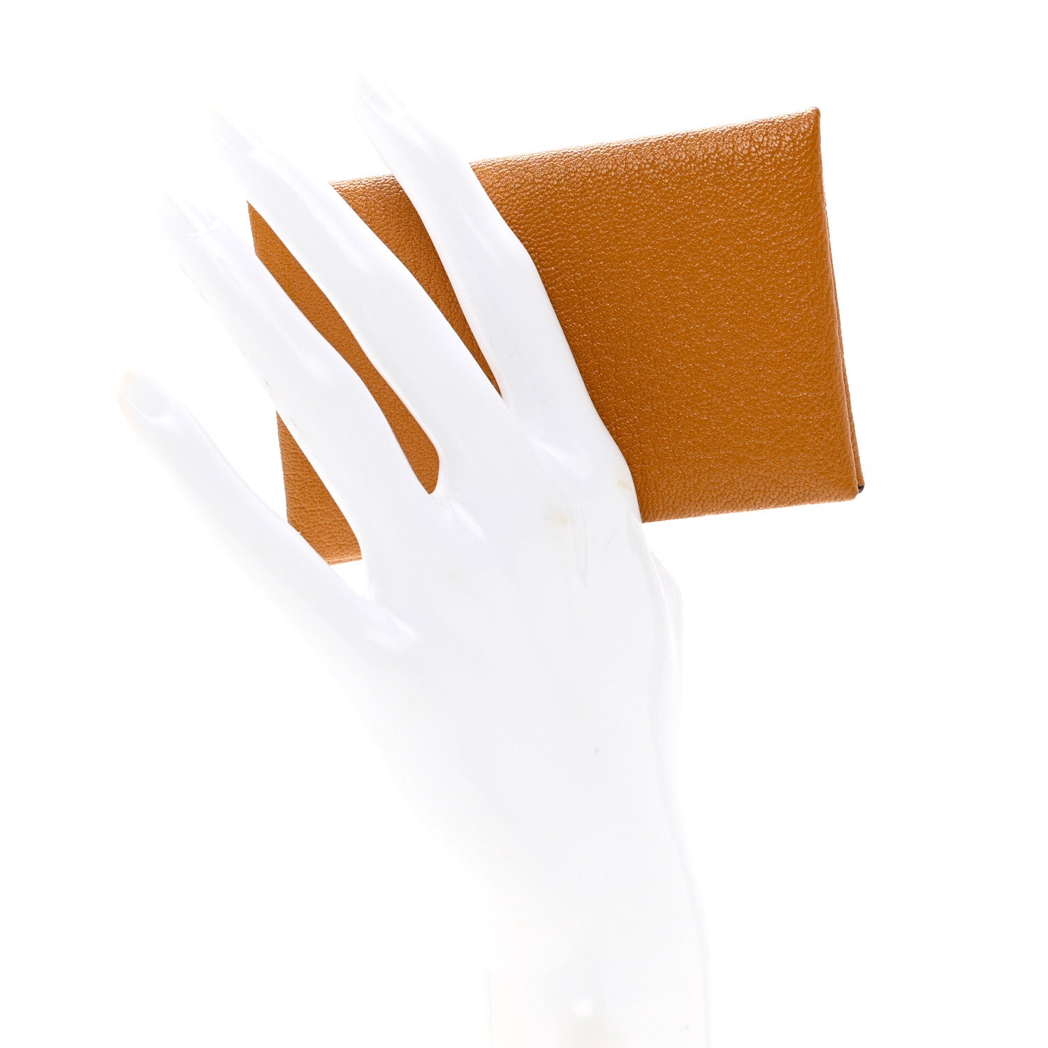 Hermes Chevre Mysore Verso Calvi Card Case Caramel Rose Sakura 2 of 6