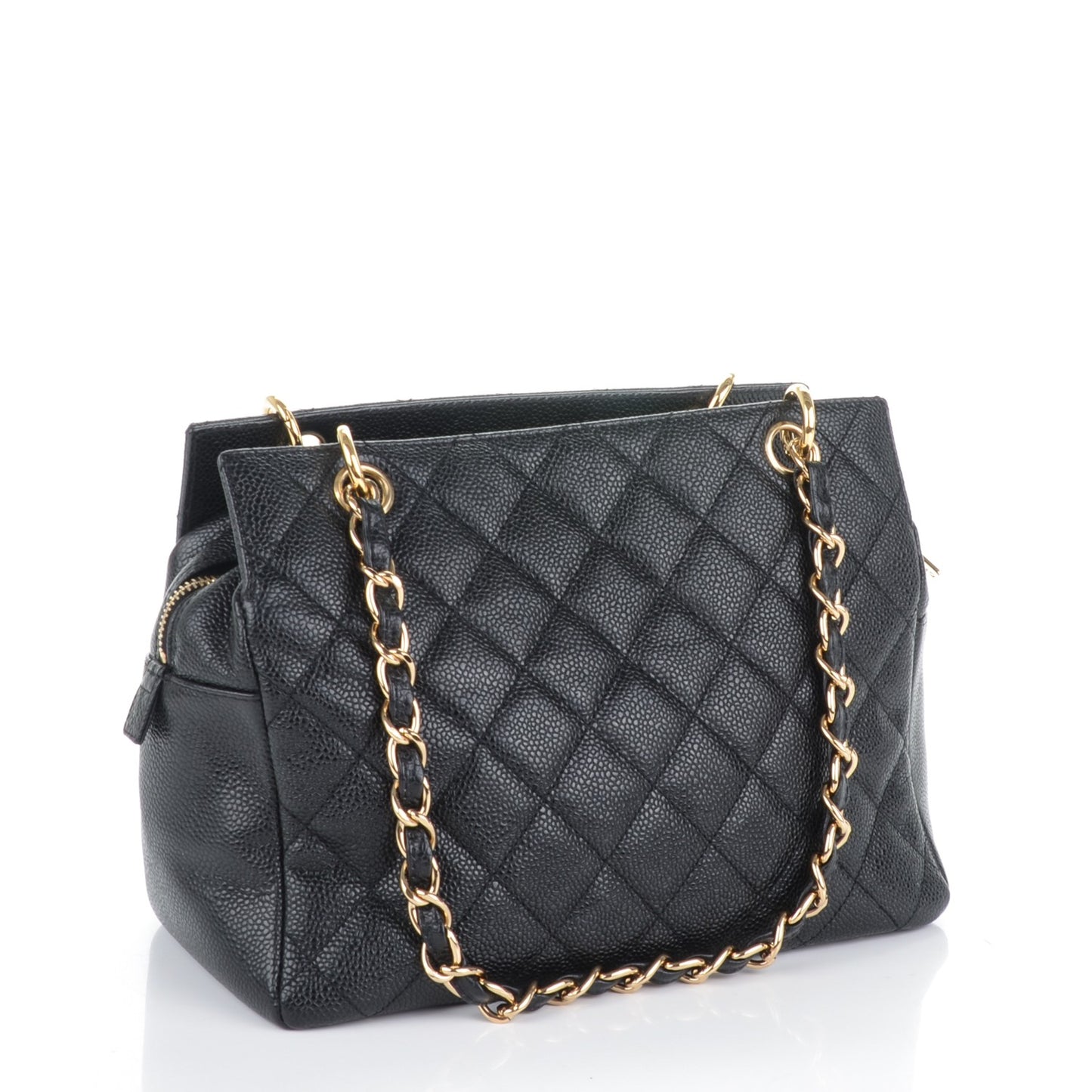 Caviar Quilted Petit Timeless Tote PTT Black