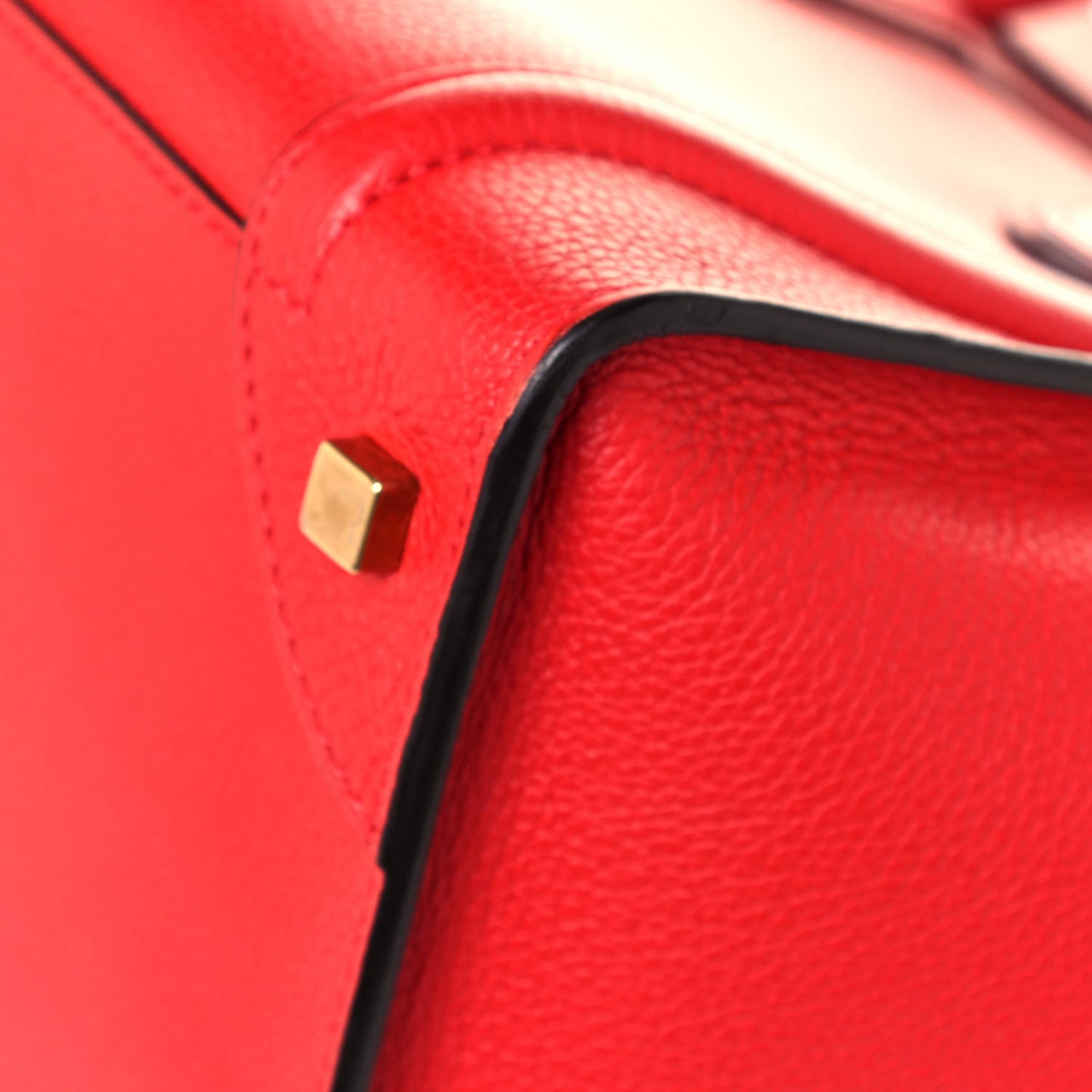 Drummed Calfskin Mini Luggage Coquelicot