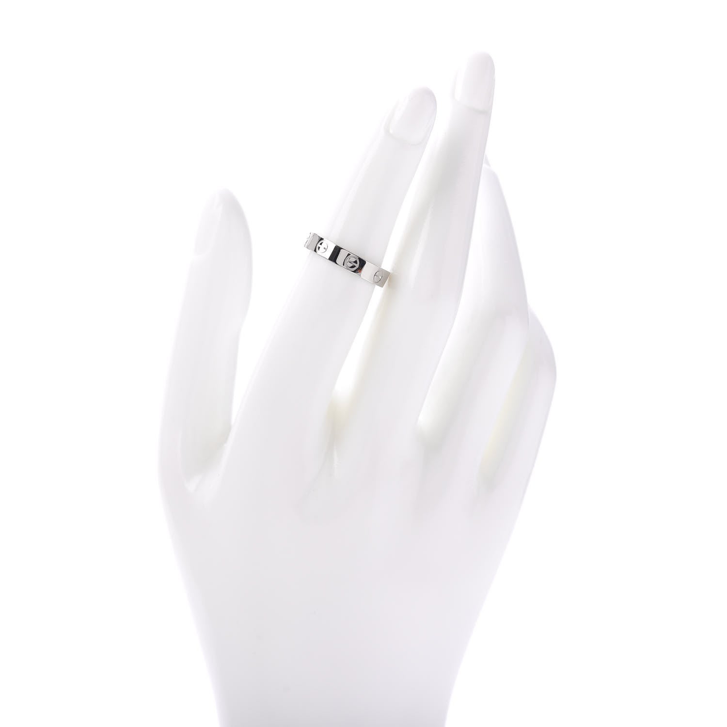 Cartier 18K White Gold 3.5mm LOVE Wedding Band Ring 50 5.25 2 of 4