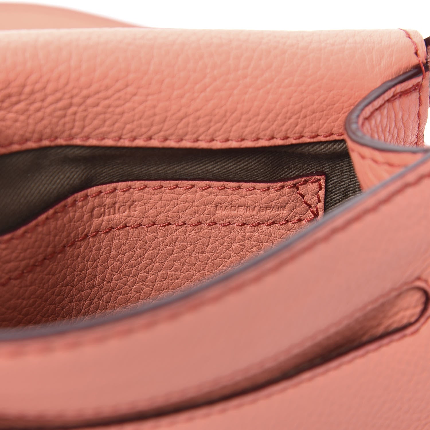 Chloe Calfskin Mini Marcie Round Crossbody Bag Coral Pop 8 of 9