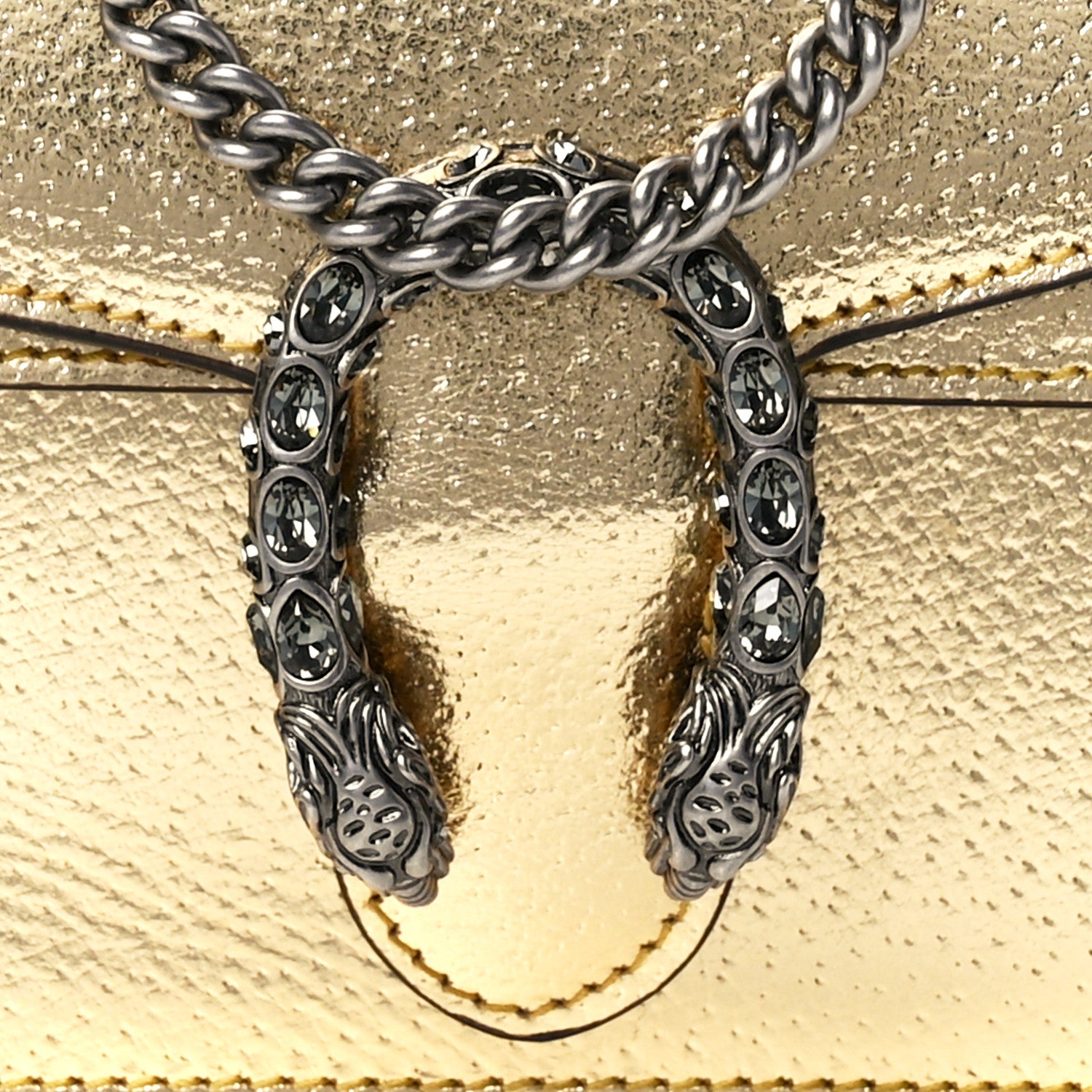 Gucci Metallic Calfskin Super Mini Dionysus Shoulder Bag Gold 8 of 12