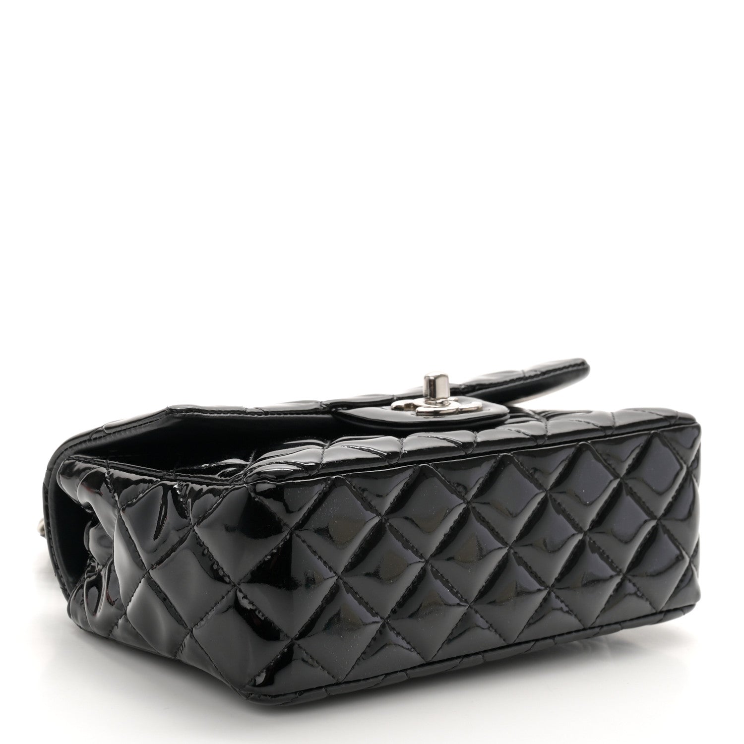 Chanel Patent Calfskin Quilted Mini Rectangular Flap Black 4 of 11