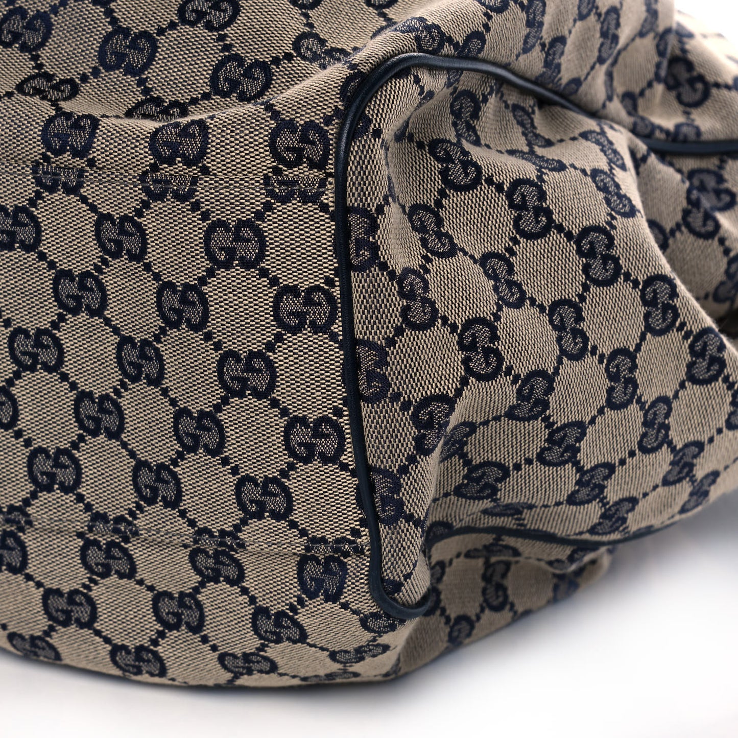 Monogram Calfskin Large Sukey Tote Beige Blue