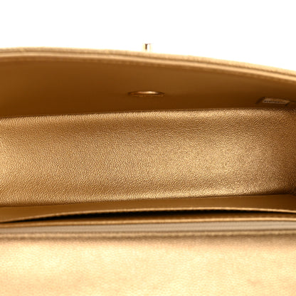 Chanel Metallic Caviar Quilted Mini Top Handle Rectangular Flap Gold 5 of 12