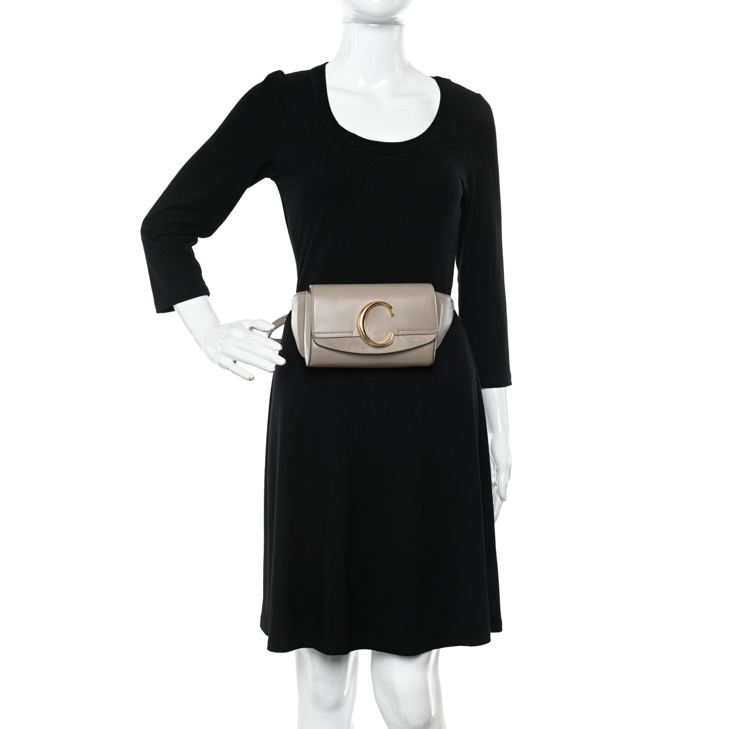 Chloe Calfskin Suede C Belt Bag Motty Grey 2 of 14