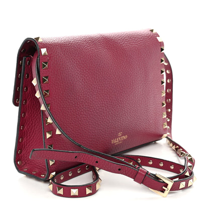 Valentino Garavani Pebbled Calfskin Medium Rockstud Flip Lock Crossbody Bag Camelia 3 of 9