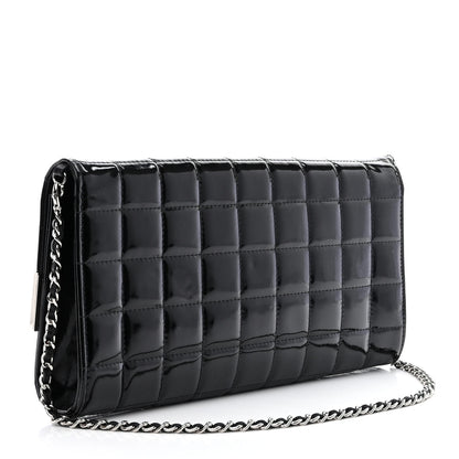 Chanel Patent Chocolate Bar Chain Clutch Black 3 of 11