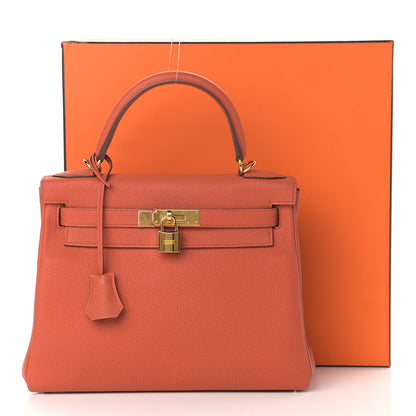 Hermes Togo Kelly Retourne 28 Orange Poppy 16 of 16