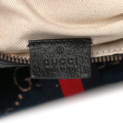 Gucci Velvet GG Monogram Web Belt Bag Blue Beige 6 of 10