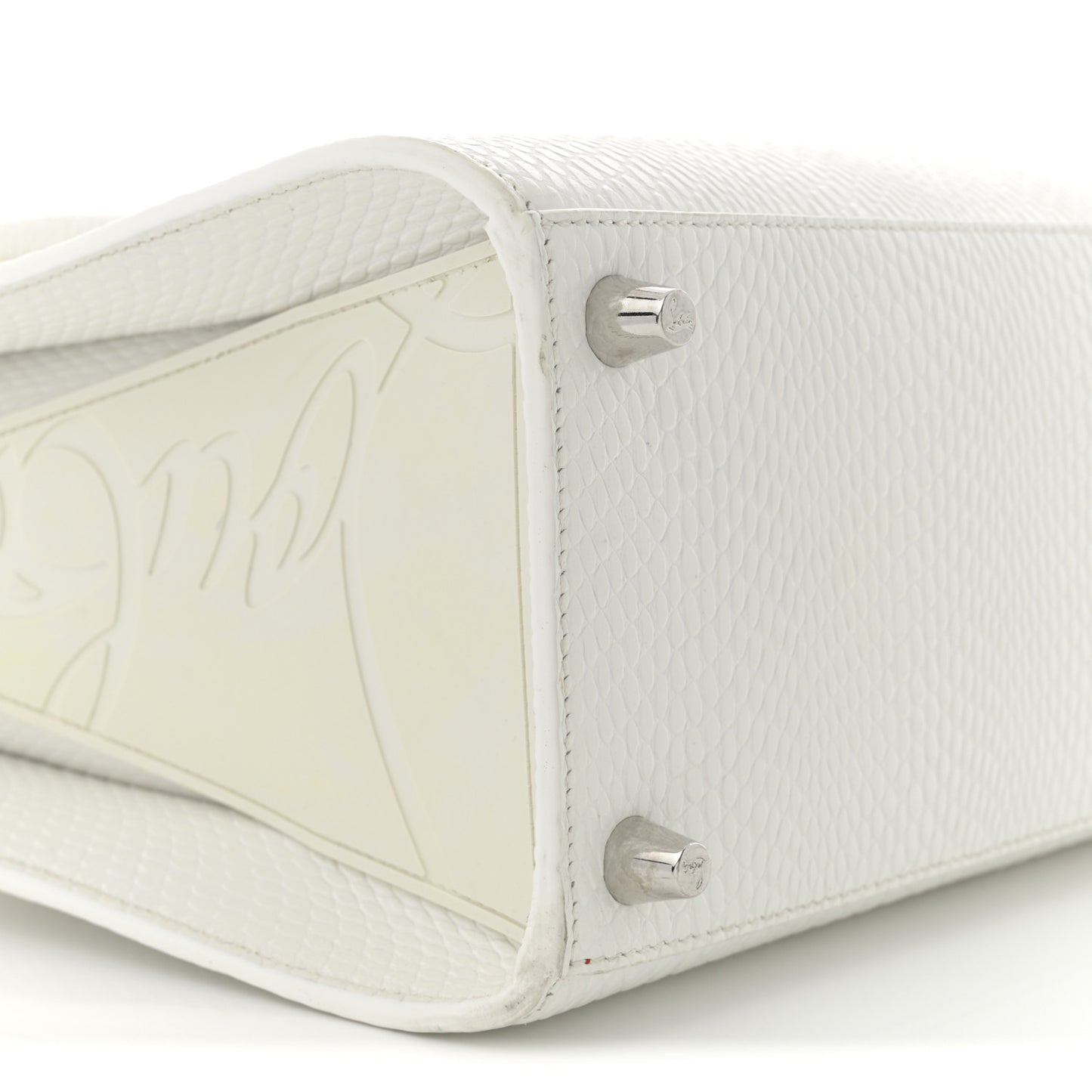Calfskin Lizard Embossed Medium Paloma White