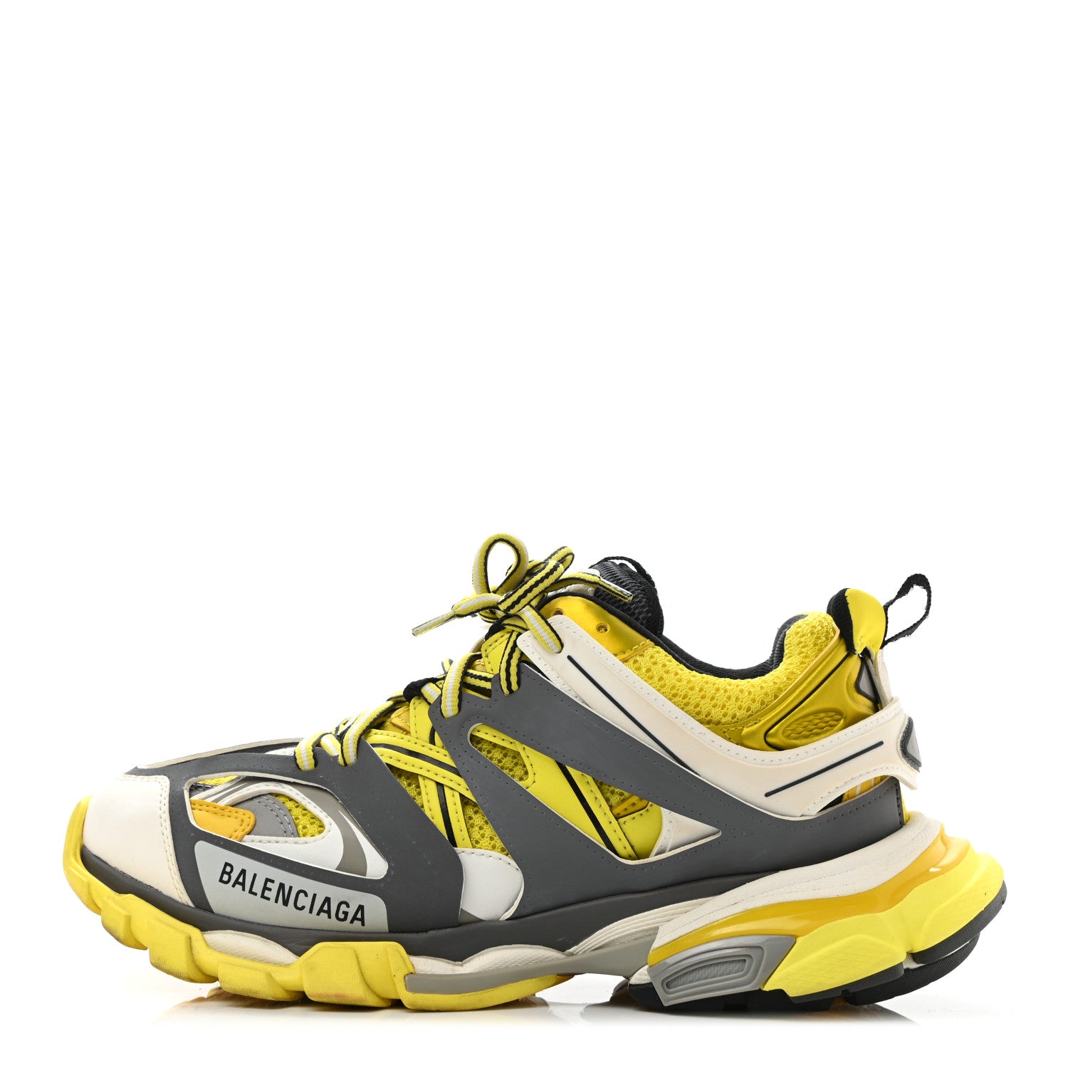 Balenciaga Mesh Nylon Womens Track Sneakers 39 Jaune Black White 1 of 10
