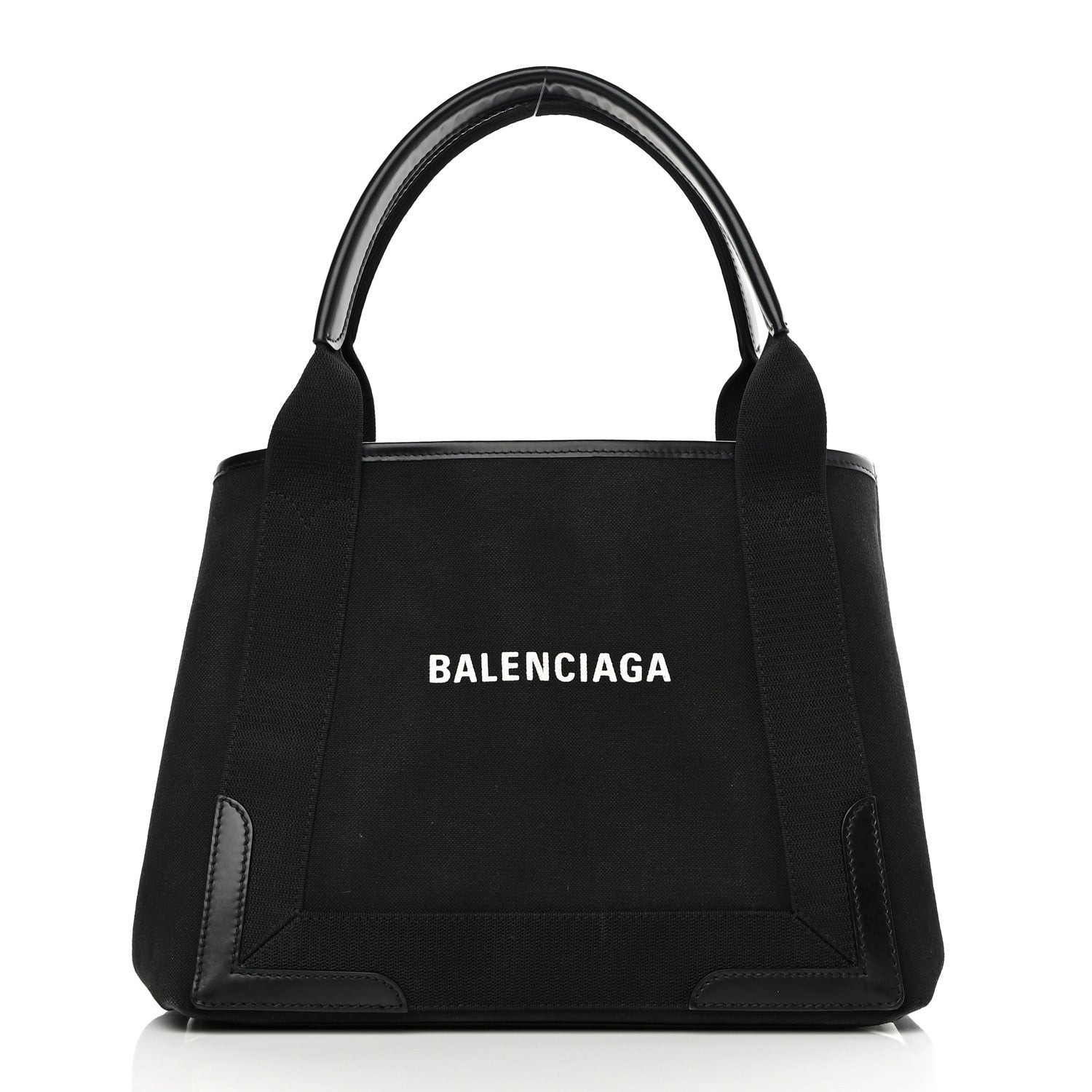 Balenciaga Cotton Canvas Calfskin S Navy Cabas Black 3 of 15