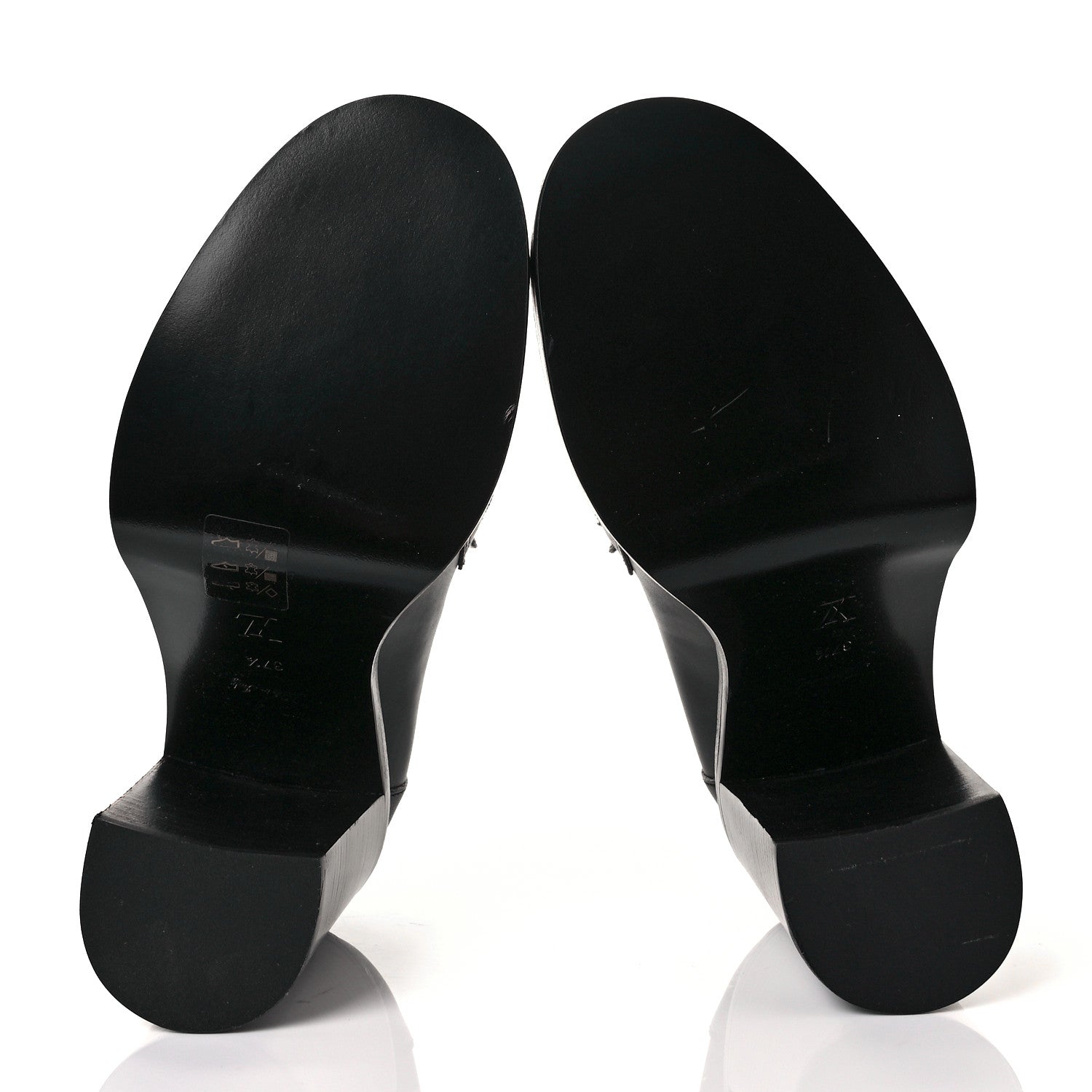 Louis Vuitton Monogram Calfskin Academy Loafers Pumps 37.5 Black 5 of 8