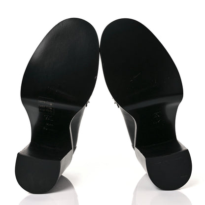 Louis Vuitton Monogram Calfskin Academy Loafers Pumps 37.5 Black 5 of 8