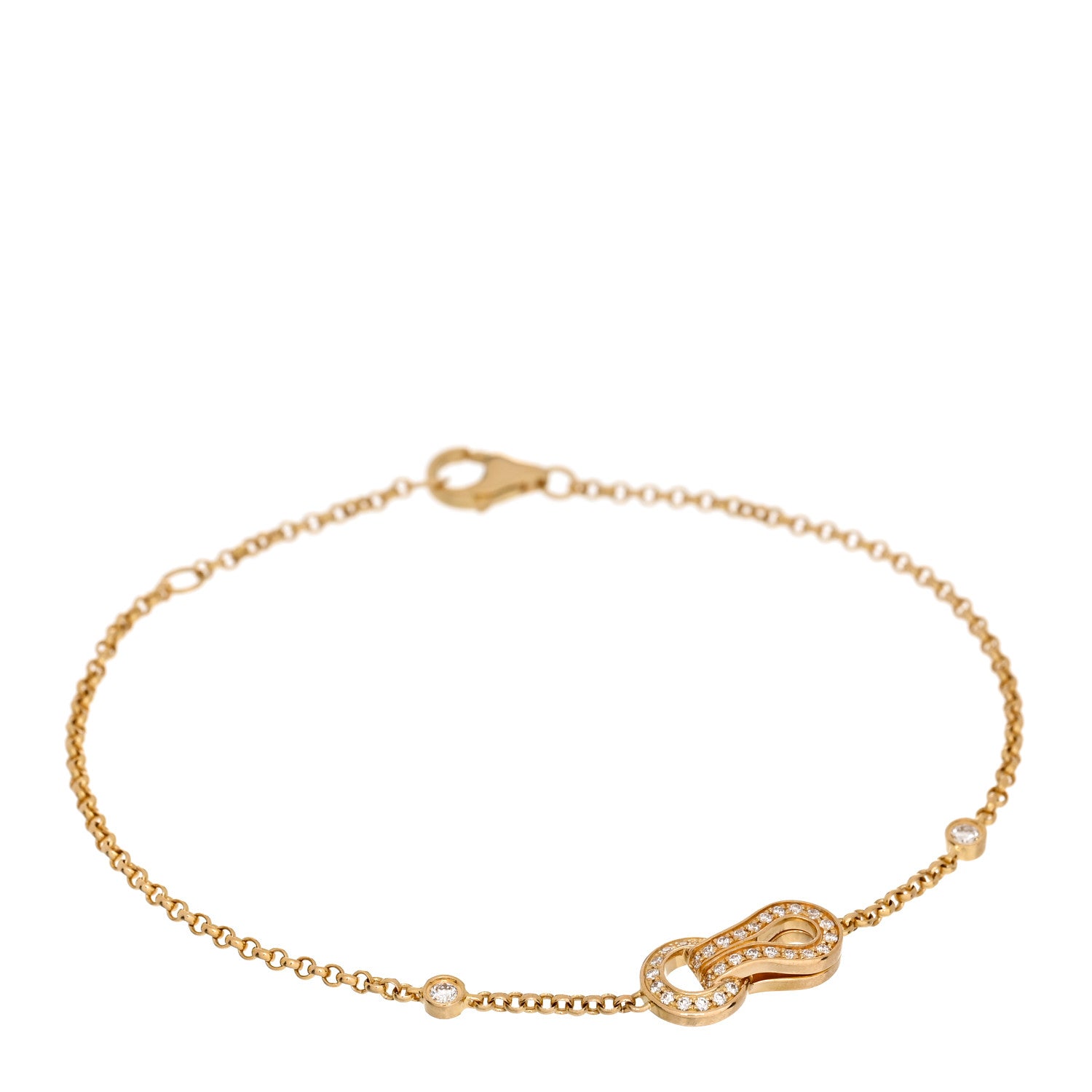 Cartier 18K Yellow Gold Diamond Agrafe Chain Bracelet 1 of 3